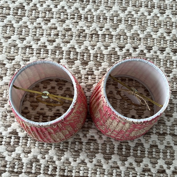 Pink Cream Floral Clip Lampshades - Picture 2 of 4